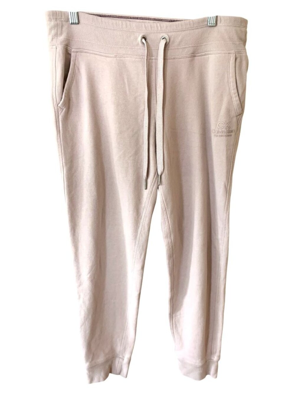 Calvin Klein Performance M Pink Cropped Jogger Pants Drawstring Athleisure